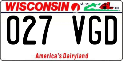 WI license plate 027VGD