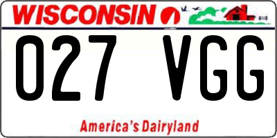 WI license plate 027VGG