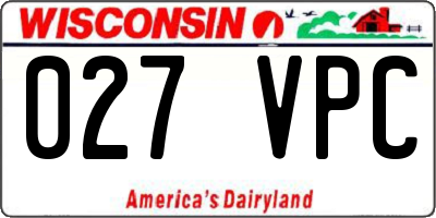 WI license plate 027VPC