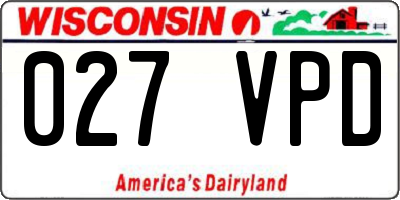 WI license plate 027VPD