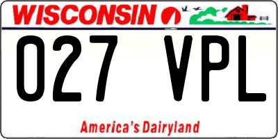 WI license plate 027VPL