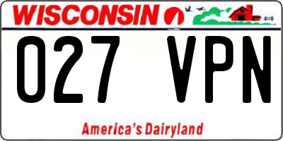 WI license plate 027VPN