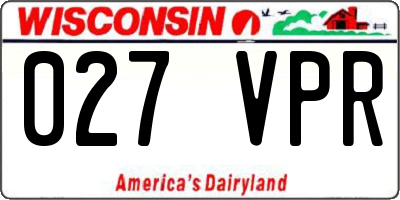 WI license plate 027VPR