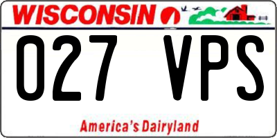 WI license plate 027VPS