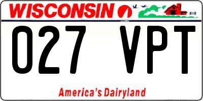 WI license plate 027VPT