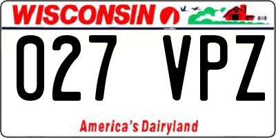 WI license plate 027VPZ