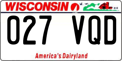 WI license plate 027VQD
