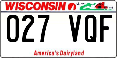 WI license plate 027VQF
