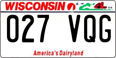 WI license plate 027VQG
