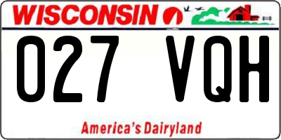 WI license plate 027VQH