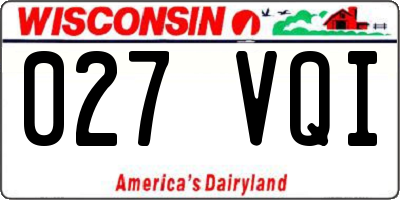 WI license plate 027VQI