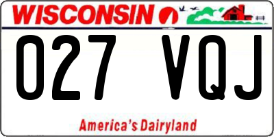WI license plate 027VQJ