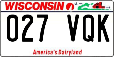 WI license plate 027VQK