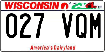 WI license plate 027VQM