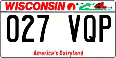 WI license plate 027VQP
