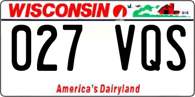 WI license plate 027VQS