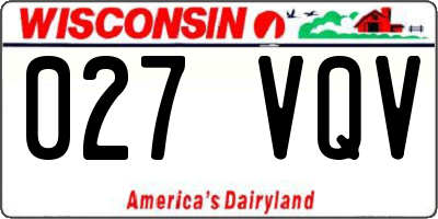WI license plate 027VQV