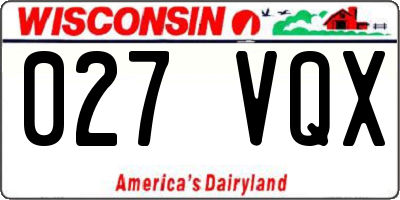WI license plate 027VQX