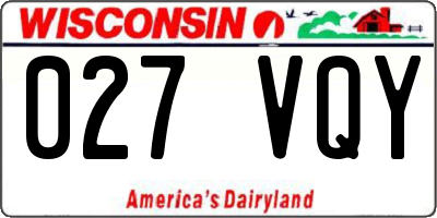 WI license plate 027VQY