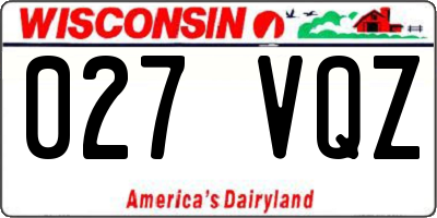 WI license plate 027VQZ