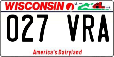WI license plate 027VRA