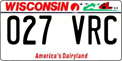 WI license plate 027VRC