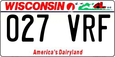 WI license plate 027VRF