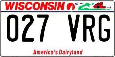 WI license plate 027VRG