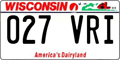 WI license plate 027VRI
