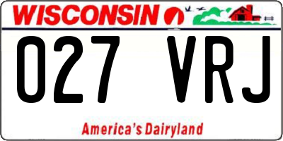 WI license plate 027VRJ