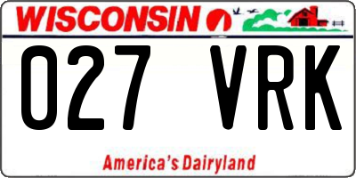 WI license plate 027VRK