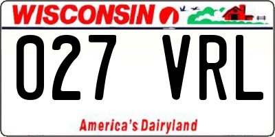 WI license plate 027VRL