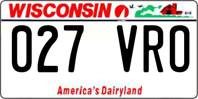 WI license plate 027VRO