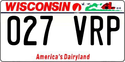 WI license plate 027VRP