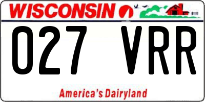 WI license plate 027VRR