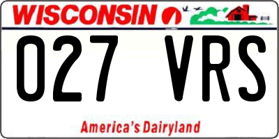 WI license plate 027VRS
