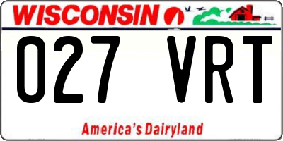 WI license plate 027VRT
