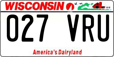 WI license plate 027VRU