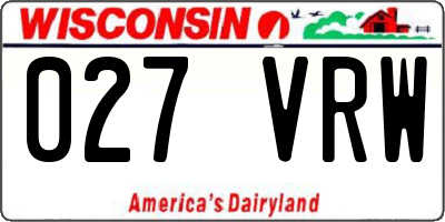 WI license plate 027VRW