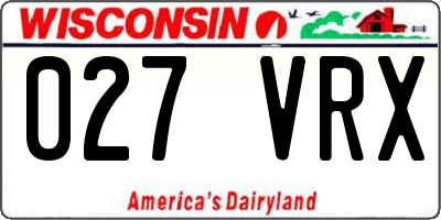 WI license plate 027VRX