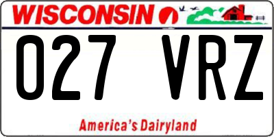 WI license plate 027VRZ