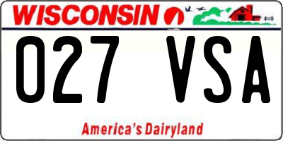 WI license plate 027VSA