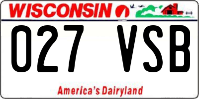 WI license plate 027VSB