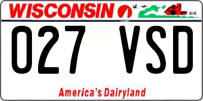 WI license plate 027VSD
