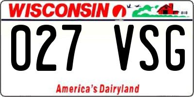 WI license plate 027VSG