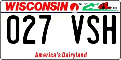 WI license plate 027VSH