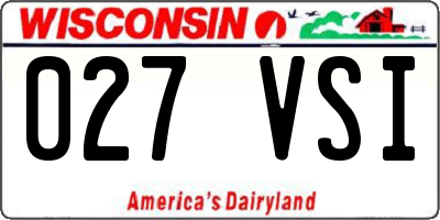 WI license plate 027VSI