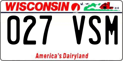 WI license plate 027VSM