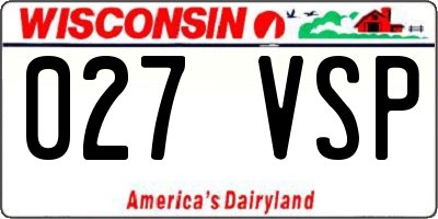 WI license plate 027VSP