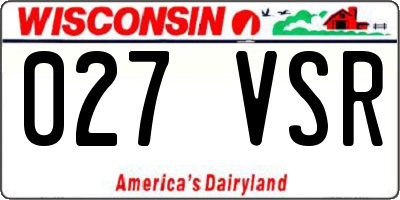 WI license plate 027VSR
